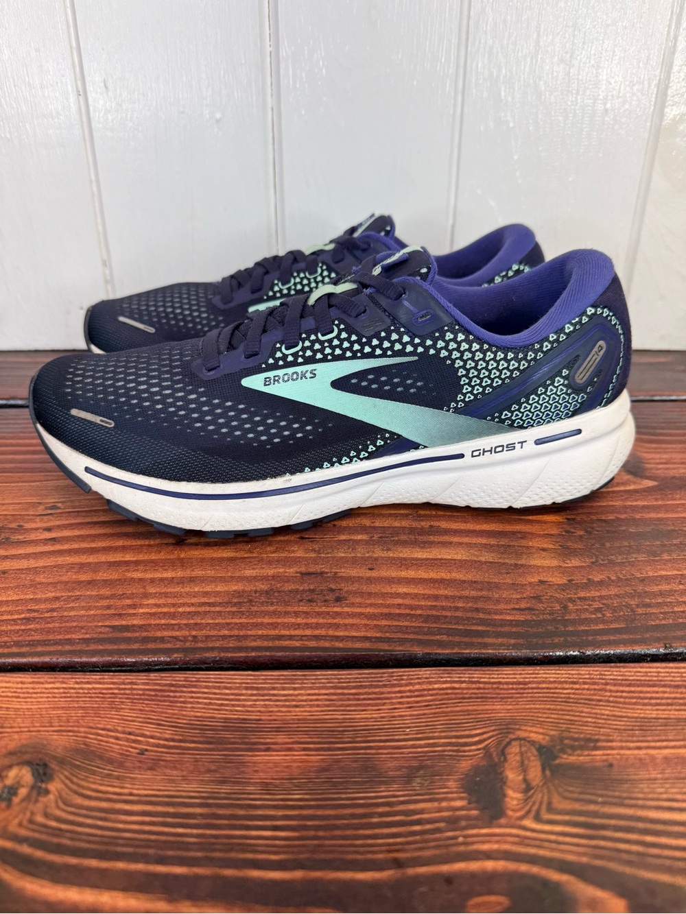 Brooks Ghost 14 Running Shoes Peacoat/Yucca/Navy Women’s 10.5 Narrow 2A
